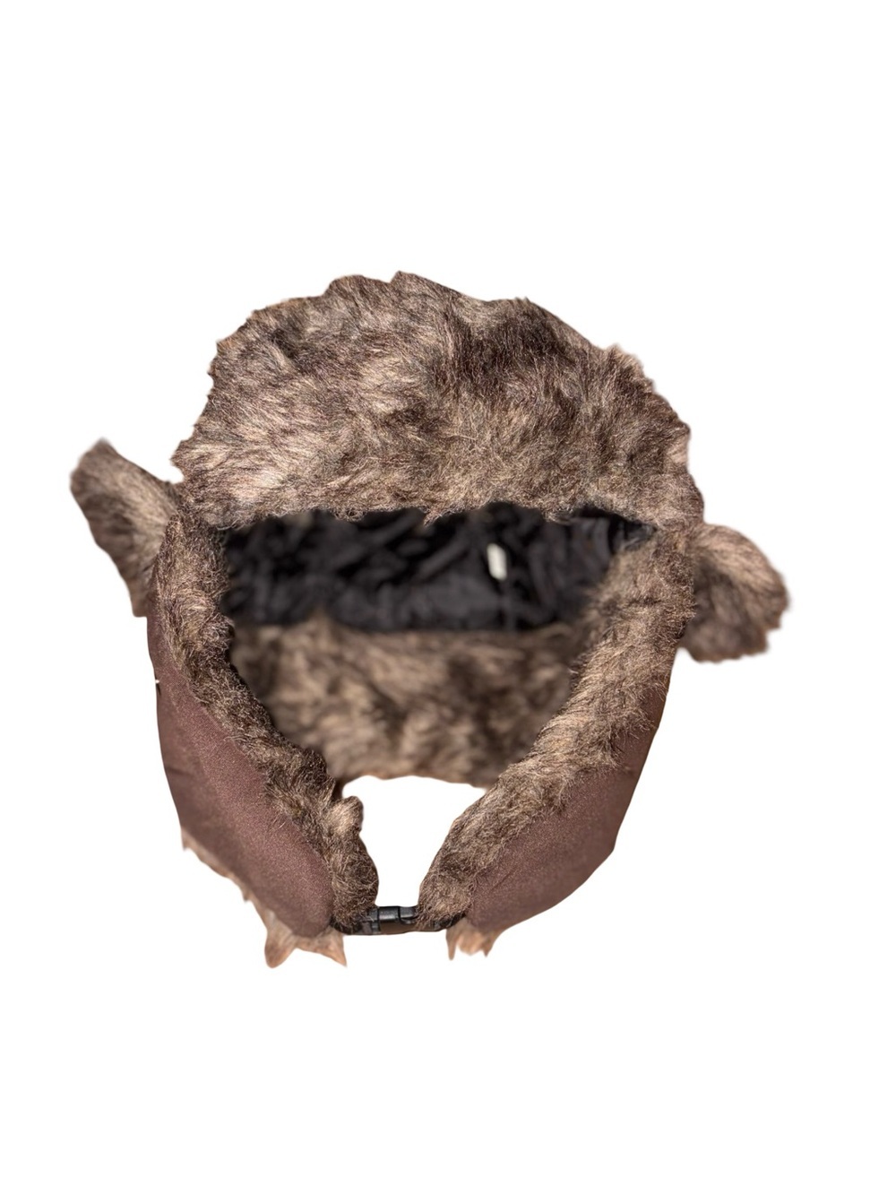 Brown Faux Fur Trapper Aviator Hat Ear Flaps Winter Snow Ski Adult Like New